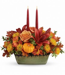 Teleflora's Country Oven Centerpiece from Clermont Florist & Wine Shop, flower shop in Clermont